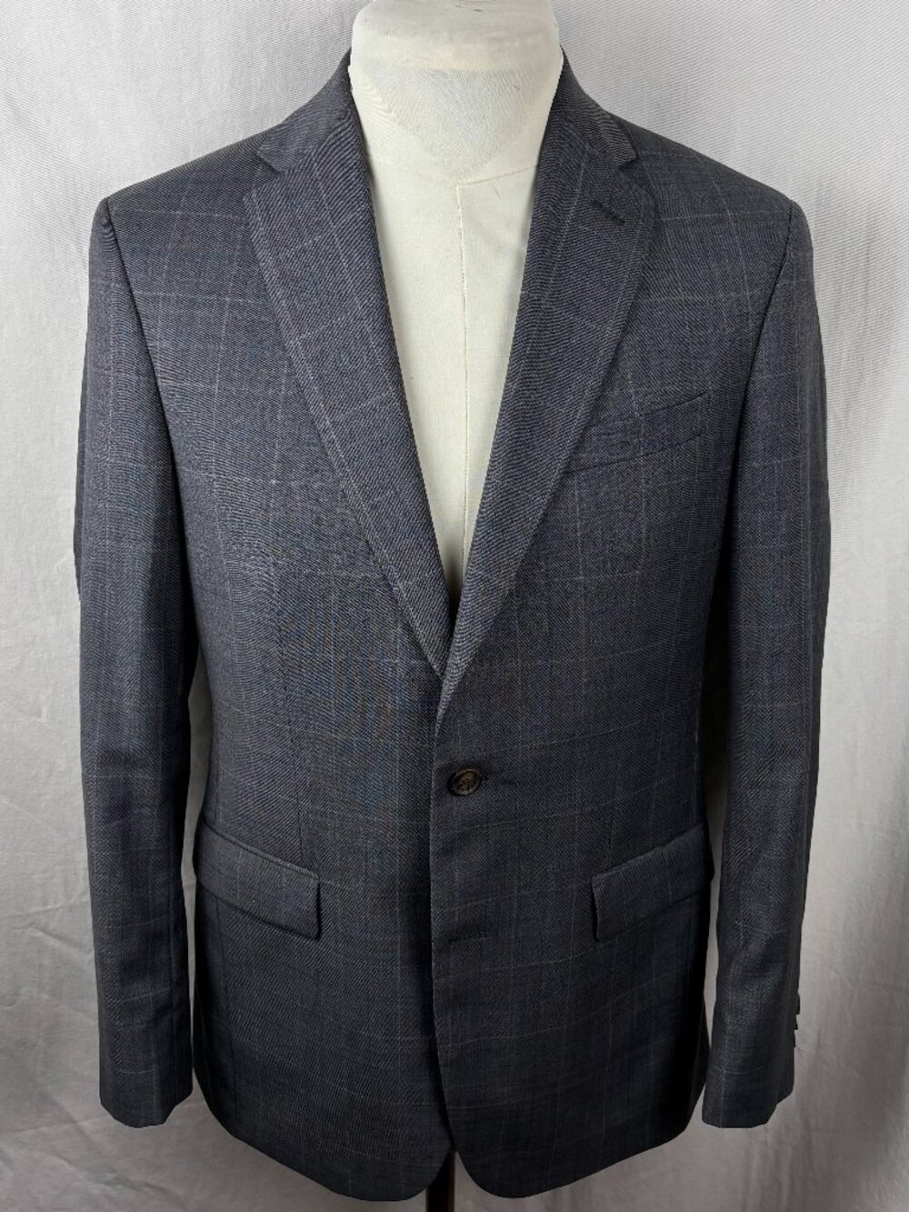 Ted Baker Mens 40R Wool Windowpane Blazer Sport Coat Jake CT